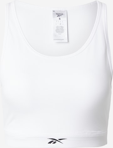 Sutien sport de la Reebok pe alb: față