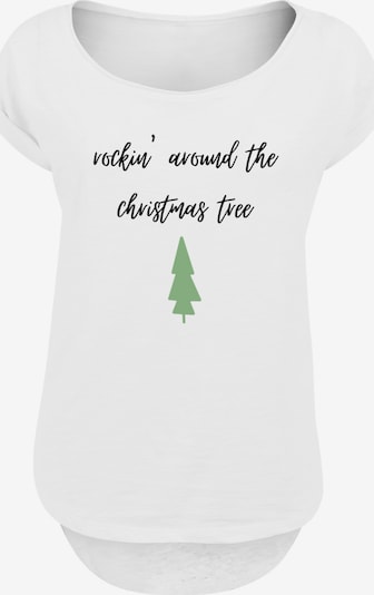 F4NT4STIC Shirt 'Rockin around the christmas tree' in grün / schwarz / weiß, Produktansicht