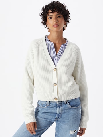 Monki Knit Cardigan in White: front