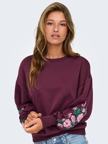 ONLY Sweatshirt 'ONLBROOKE' in Lila