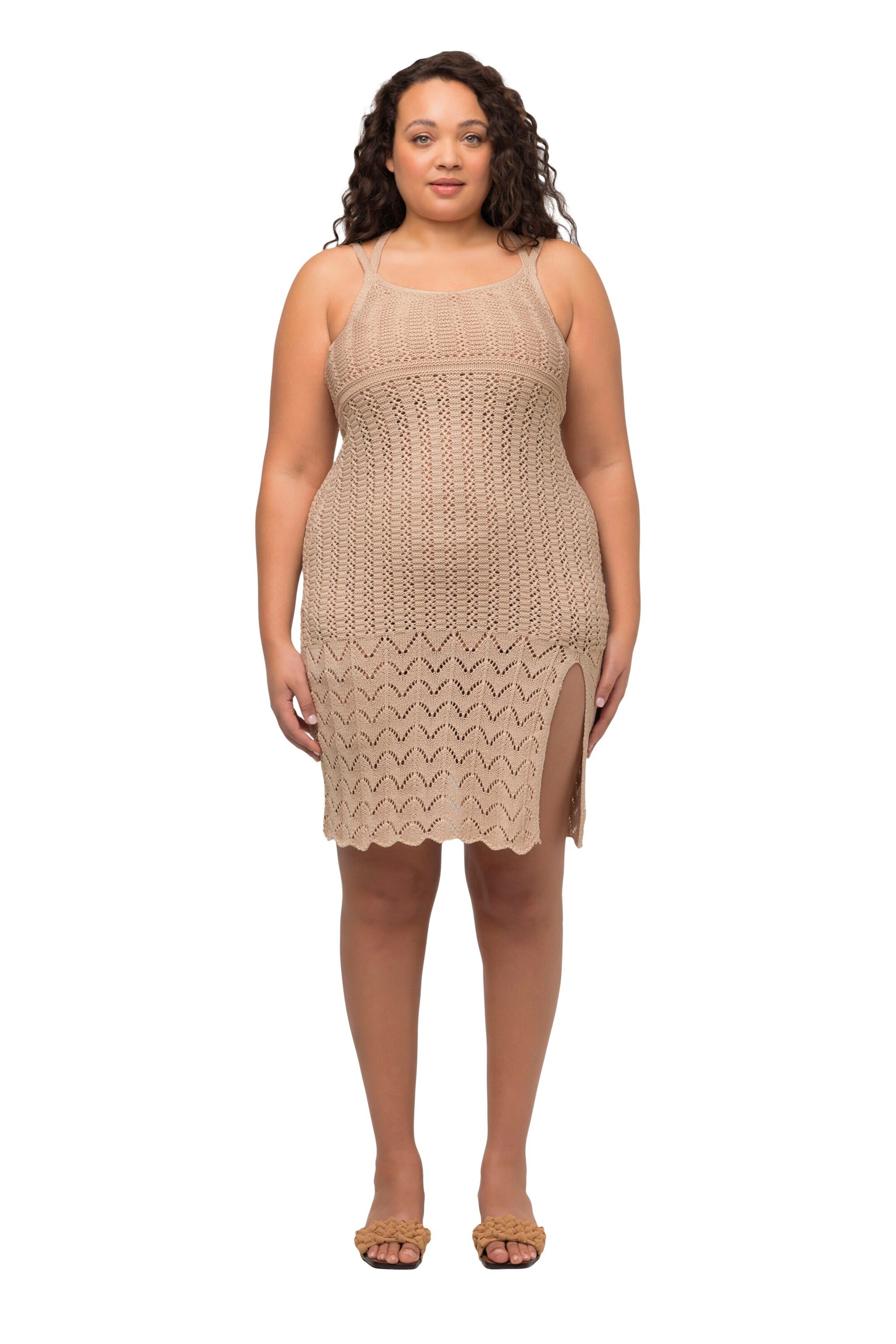 Ulla Popken Kleid in Beige: Vorderseite