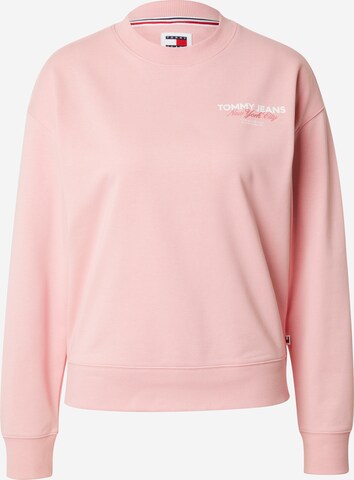 Tommy Jeans Sweatshirt 'ESSENTIAL' i pink: forside