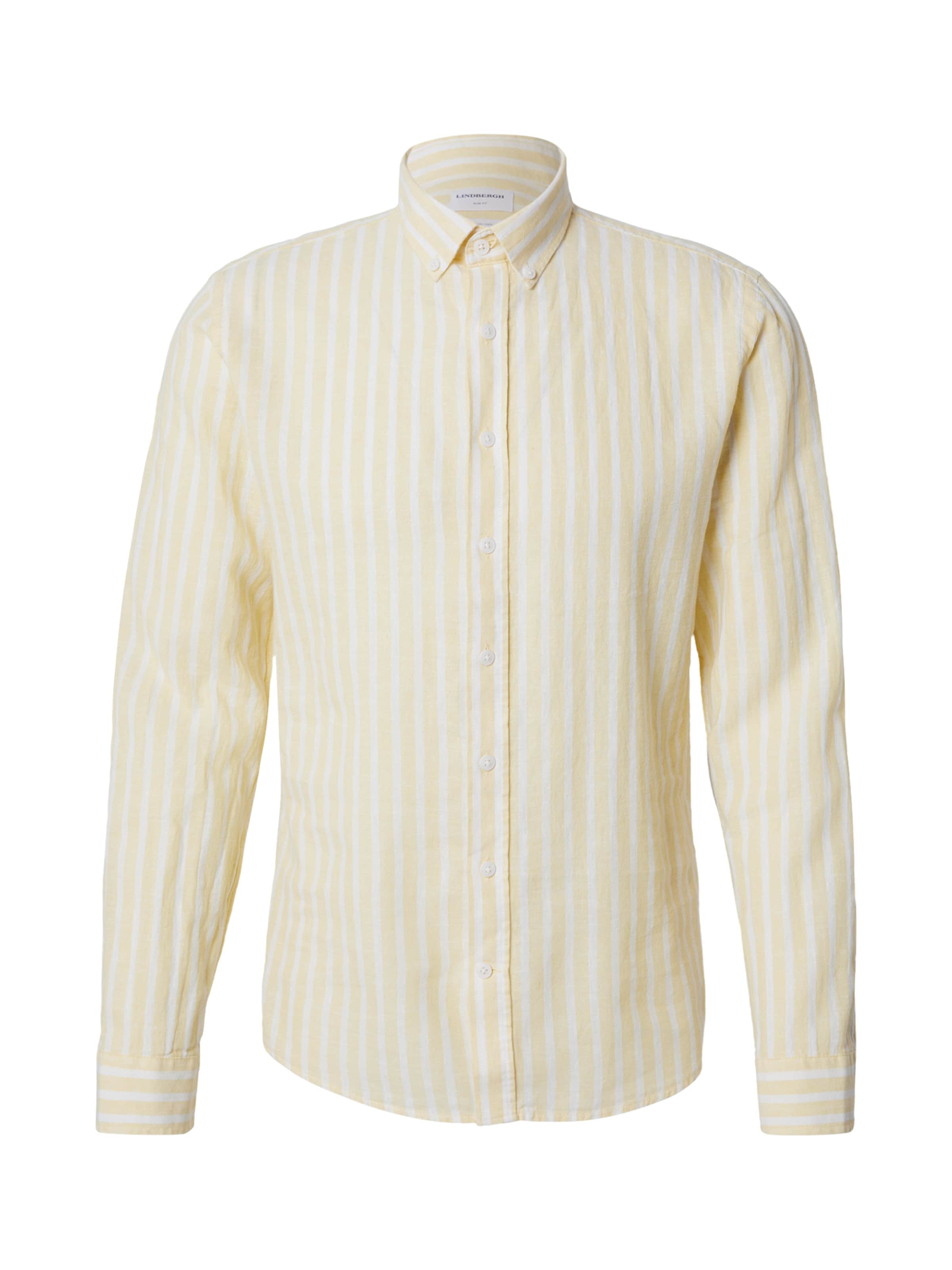 Slim fit Camicia di Lindbergh in giallo: frontale