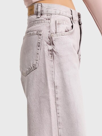 IT'S BASIC Wide leg Jeans 'ELENA PALAZZO MID RISE JEANS' in Beige