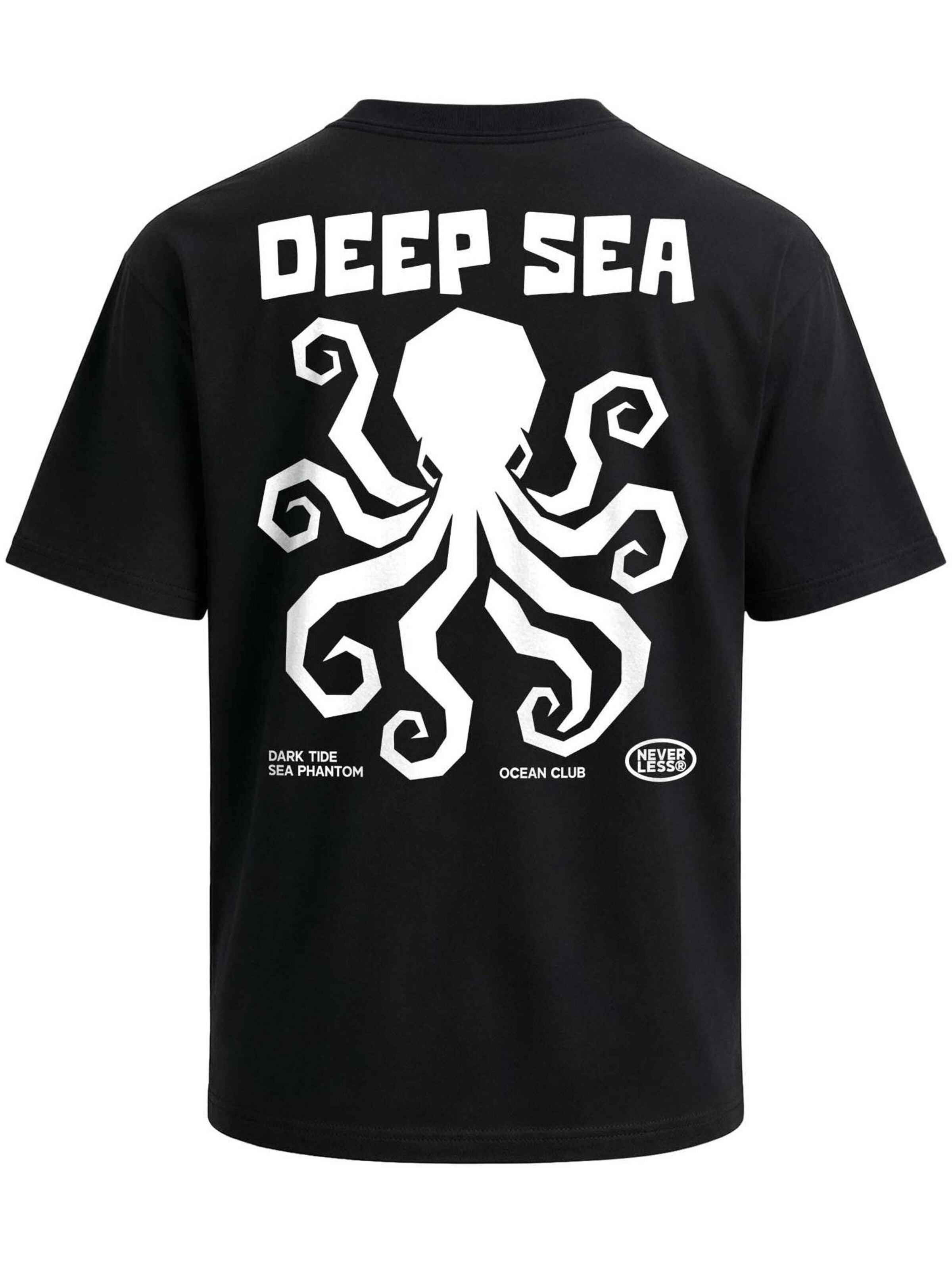 Neverless Shirt 'oktopus'‌ in Schwarz