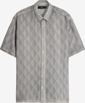 Bershka Klasický střih Košile – šedá: přední strana