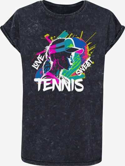 Maglietta 'Tennis Love, Sweat' Merchcode di colore giada / rosa neon / nero / bianco, Visualizzazione prodotti