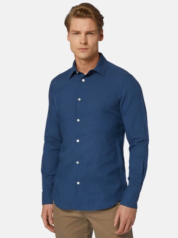 Coupe regular Chemise Boggi Milano en bleu : devant