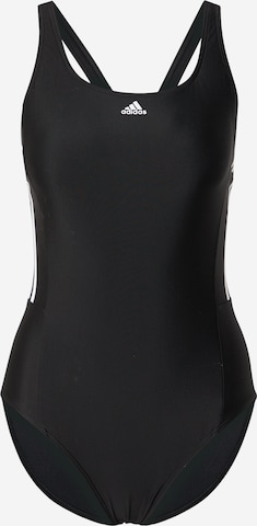 Bustier Maillot de bain sport 'Mid 3-Stripes' ADIDAS SPORTSWEAR en noir : devant