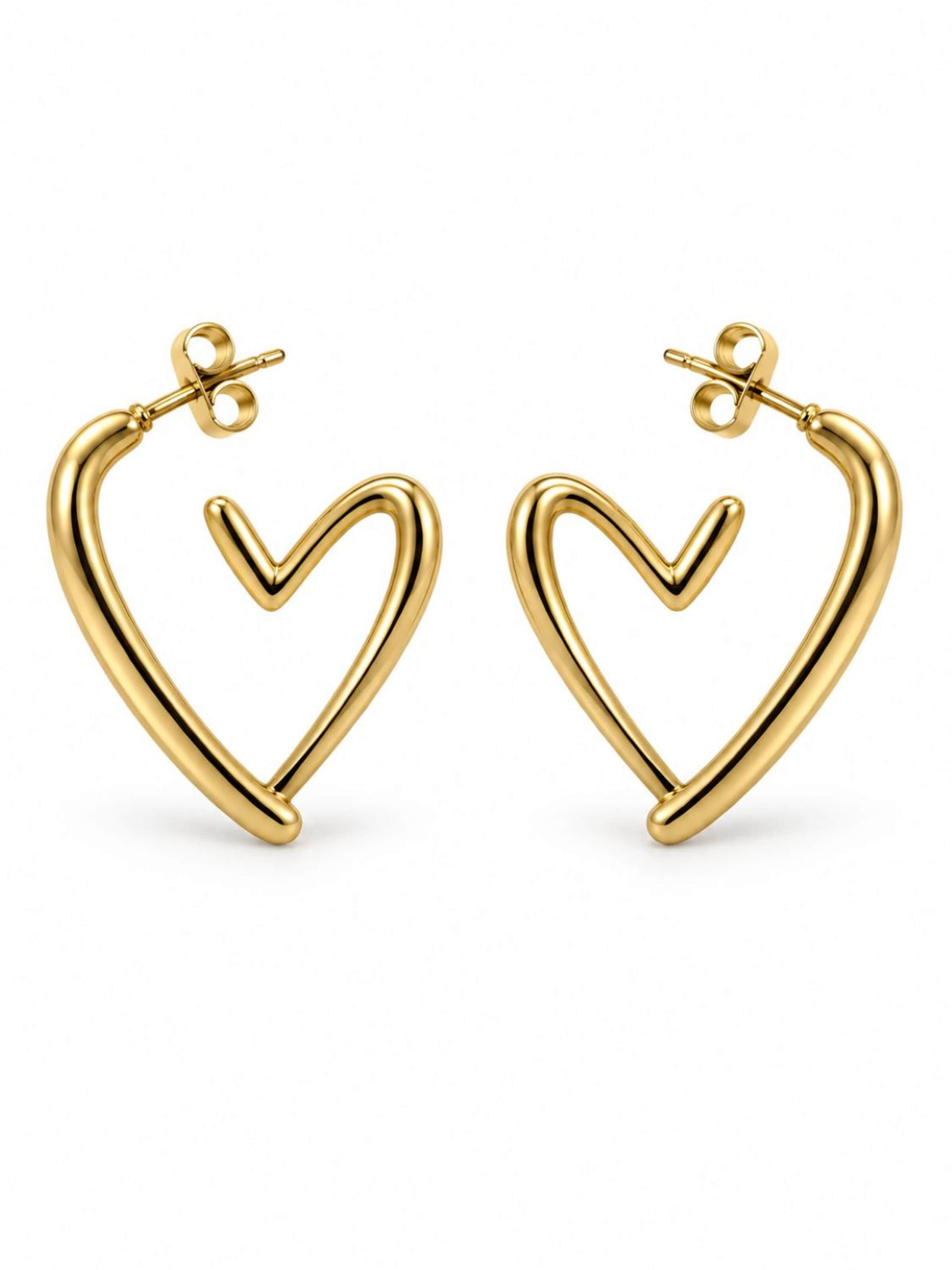 Alster Herz - Brincos 'PARIS' em ouro: frente