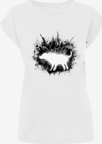 Merchcode T-Shirt 'Dirty Dog' in Weiß: predná strana