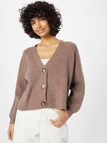 ABOUT YOU Knit cardigan 'Kimberly' in Brown: front
