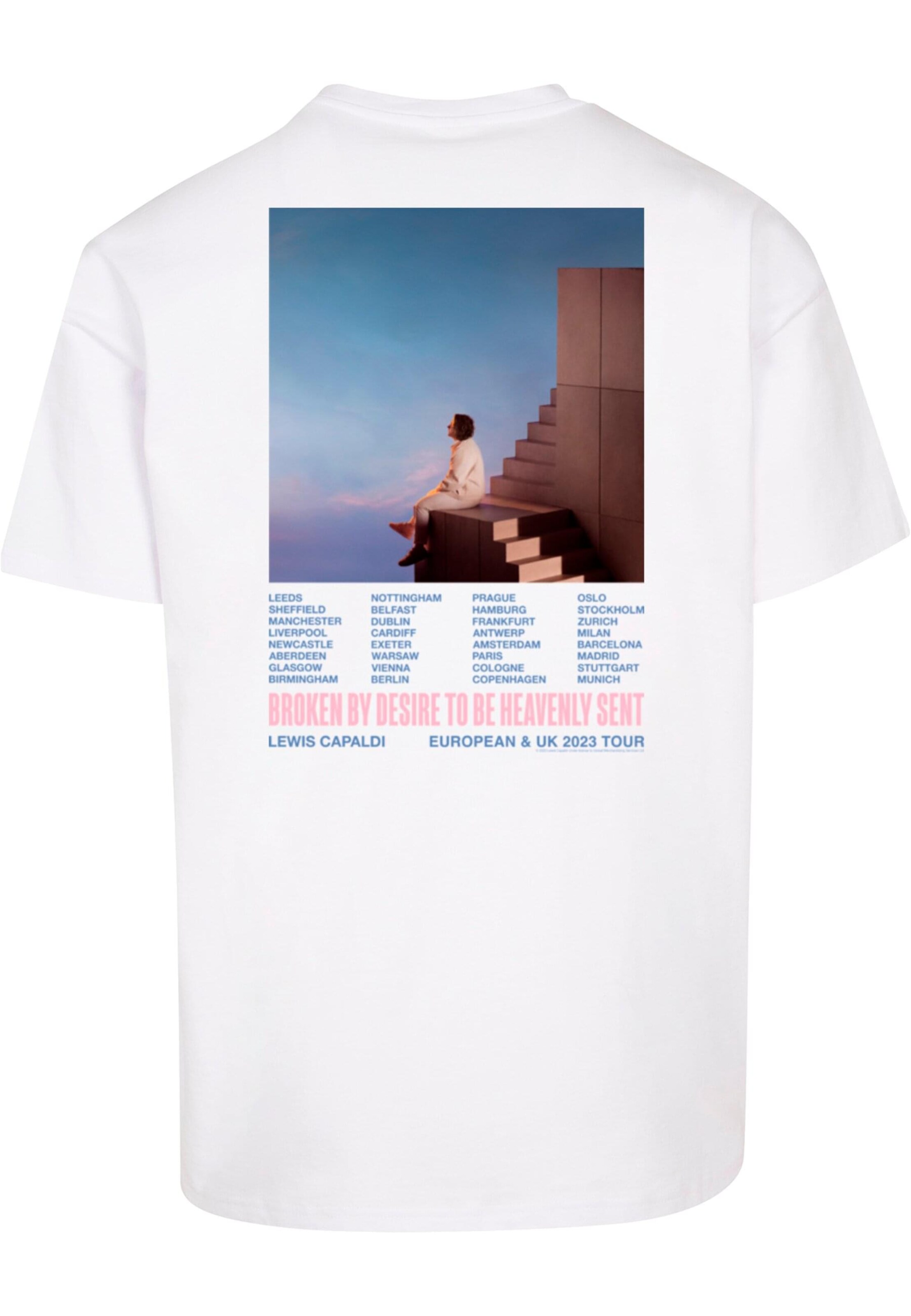 Merchcode Shirt ' Lewis Capaldi - Tour' in White