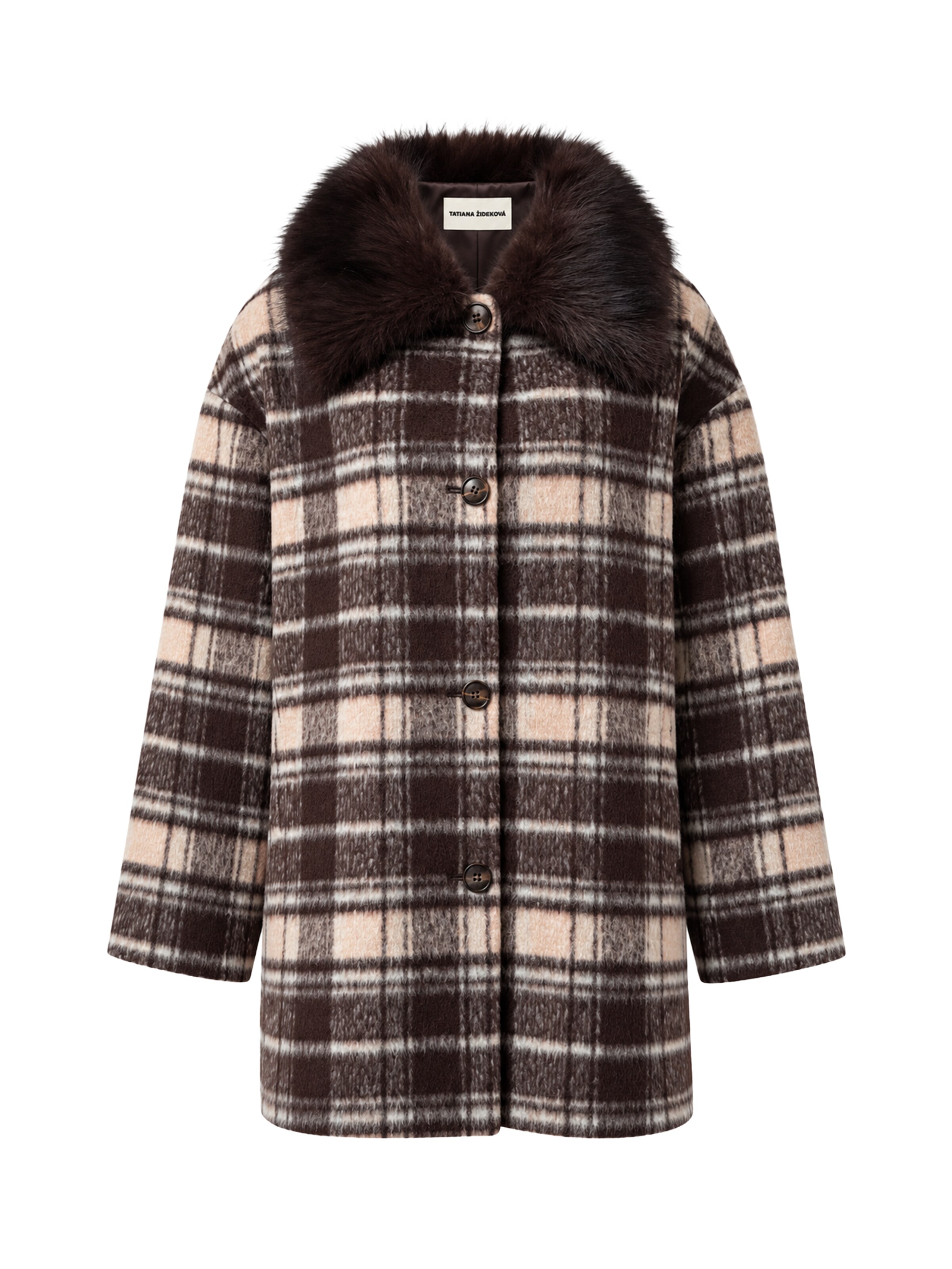 Manteau mi-saison Tatiana Zidekova en marron : devant