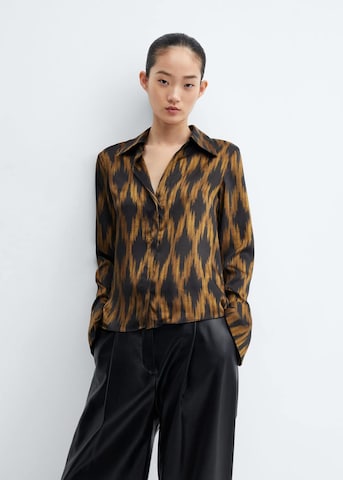 MANGO Blouse 'Rombi' in Brown: front