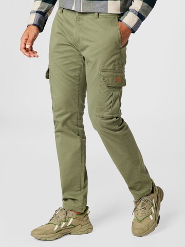 TOM TAILOR - Regular Calças cargo 'Travis' em verde: frente