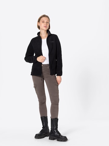 JACK WOLFSKIN Athletic Fleece Jacket 'Moonrise' in Black