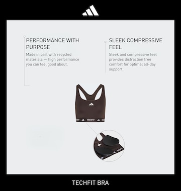ADIDAS PERFORMANCE Bralette Sports Bra 'TECHFIT' in Brown