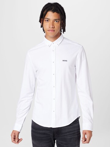 BOSS Regular fit Button Up Shirt 'BIADO' in White: front