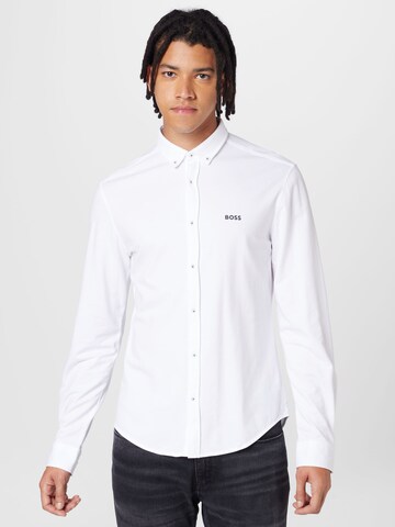 BOSS Green Regular fit Button Up Shirt 'BIADO' in White: front