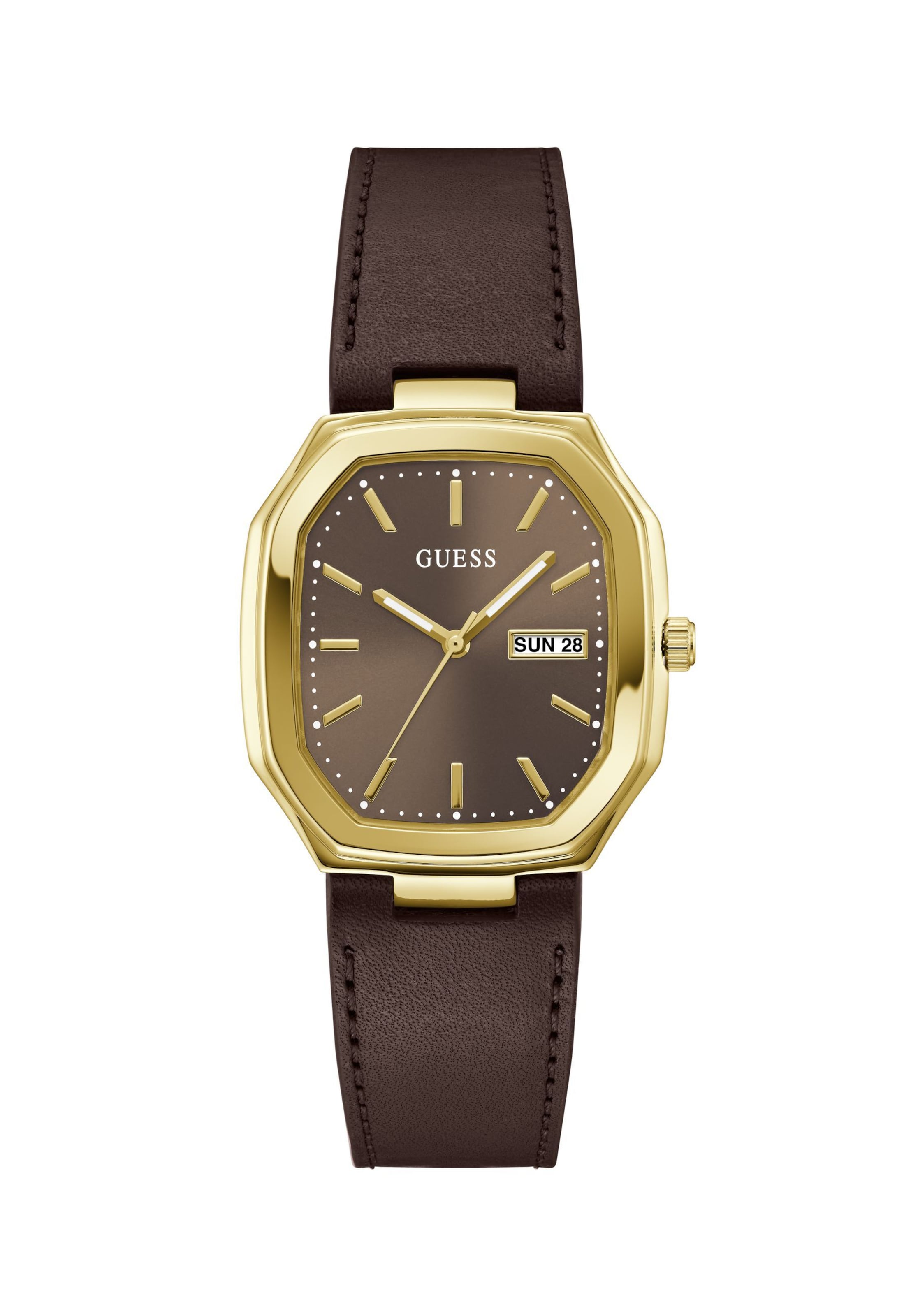 GUESS Uhr  ' OLIVER ' in Braun: Vorderseite
