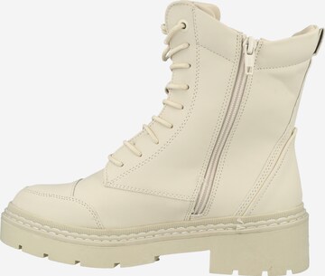 River Island Lace-Up Ankle Boots in Beige