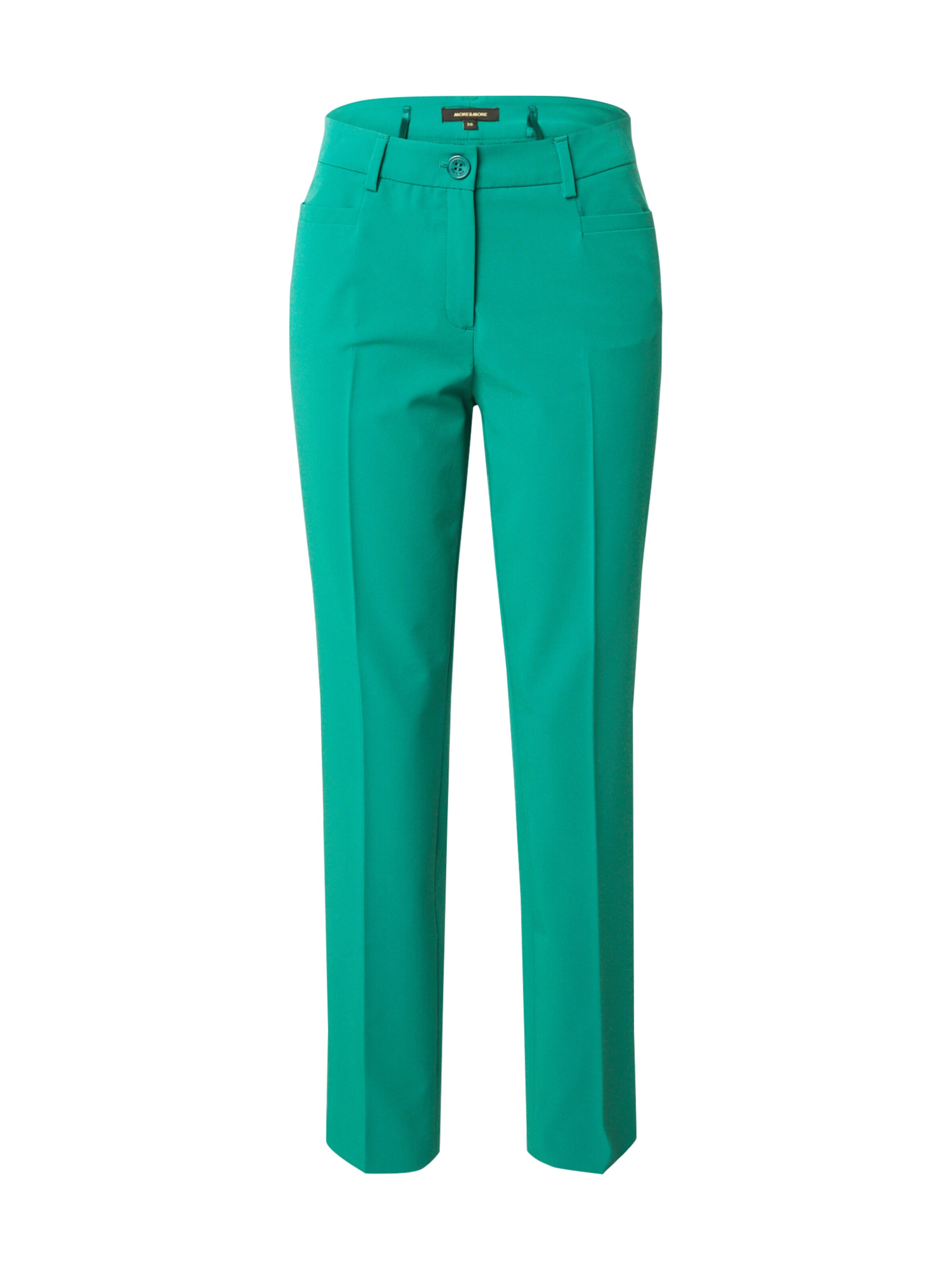 MORE & MORE Regular Pleated Pants 'Hedy' in Green: front