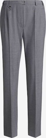 Goldner Regular Pleated Pants 'Carla' in Grey: front