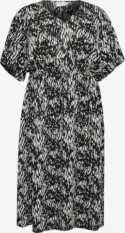 KAFFE CURVE Jurk 'Ami' in Zwart: voorkant