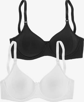 PETITE FLEUR T-shirt Nursing Bra in Black: front