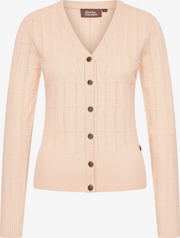 4funkyflavours Knit Cardigan 'Strictly Reserved For You' in Beige: front