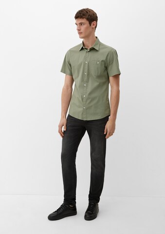 s.Oliver - Slim Fit Camisa em verde