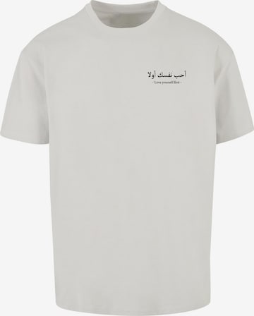 Merchcode T-Shirt 'Love Yourself First' in Grau: predná strana