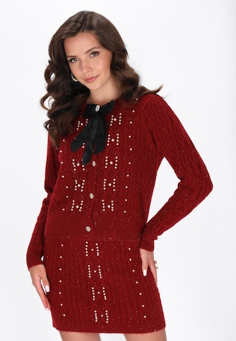 faina Knit cardigan in Red: front