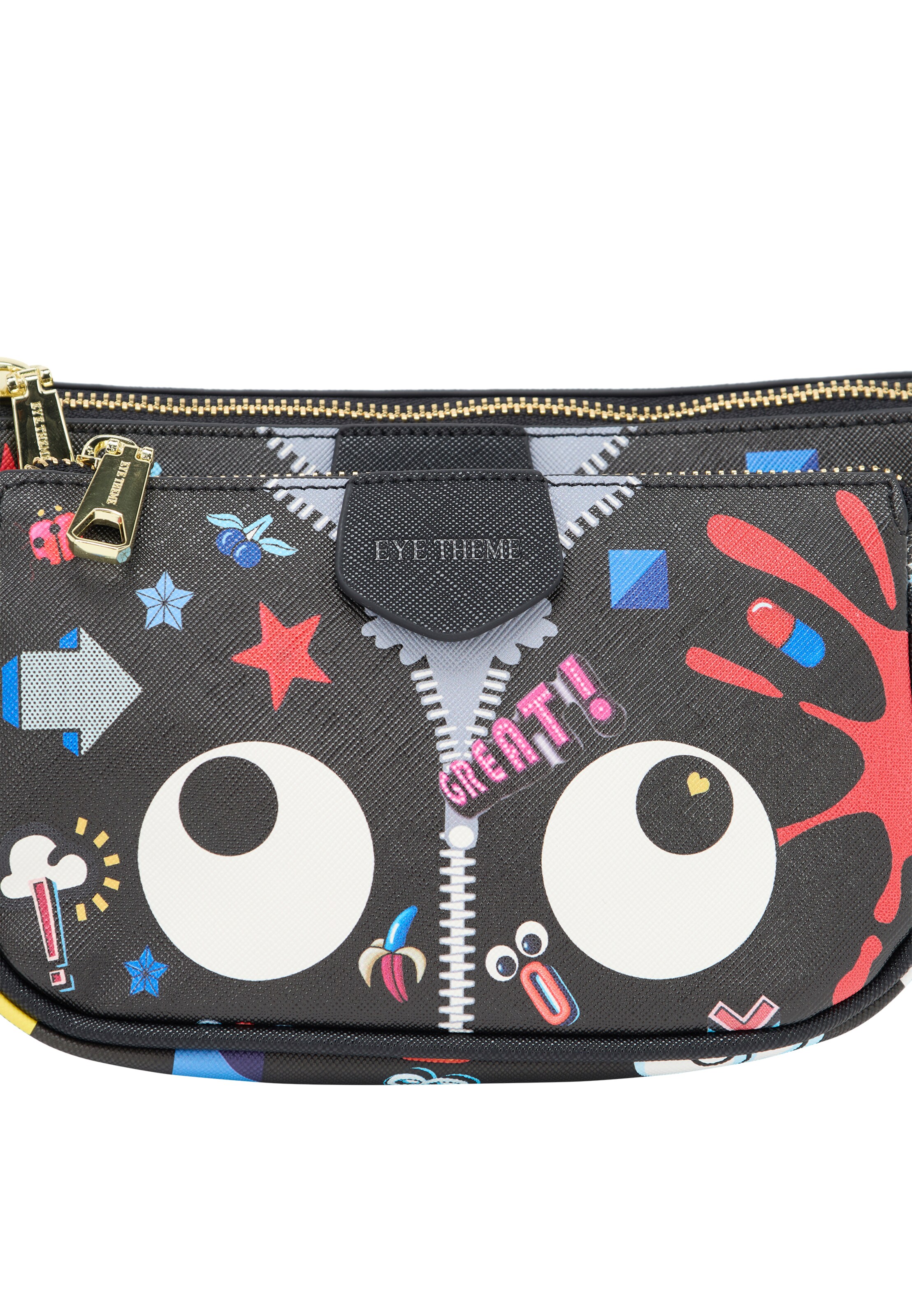 MYMO Õlakott 'Pop Eyetheme', värv must