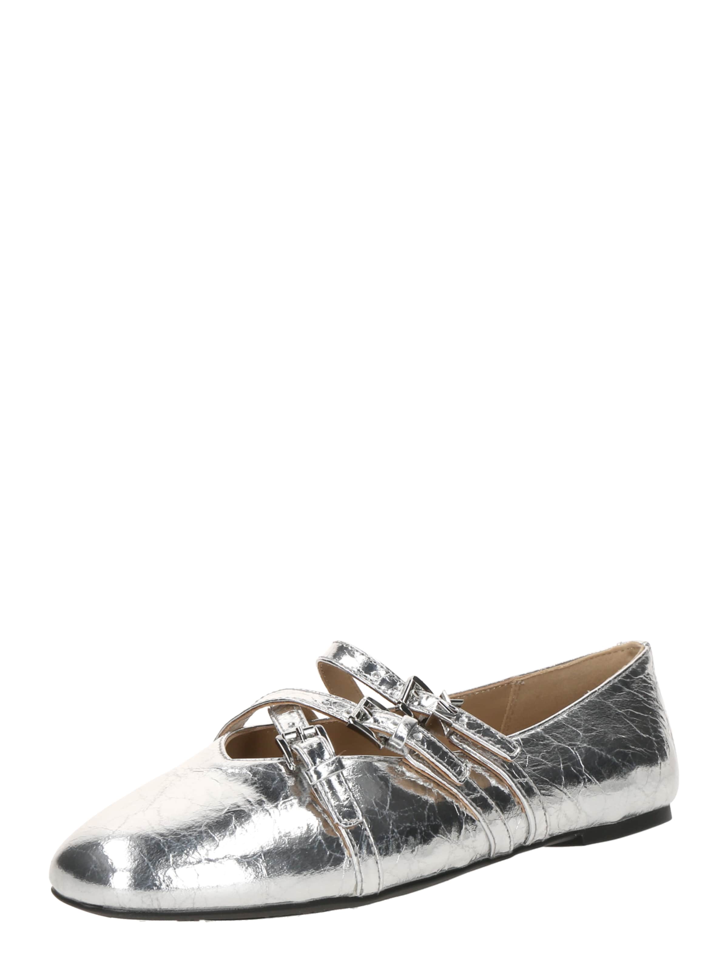 MICHAEL Michael Kors Балетки с ремешком 'INDY FLEX' в Серебристый: спереди