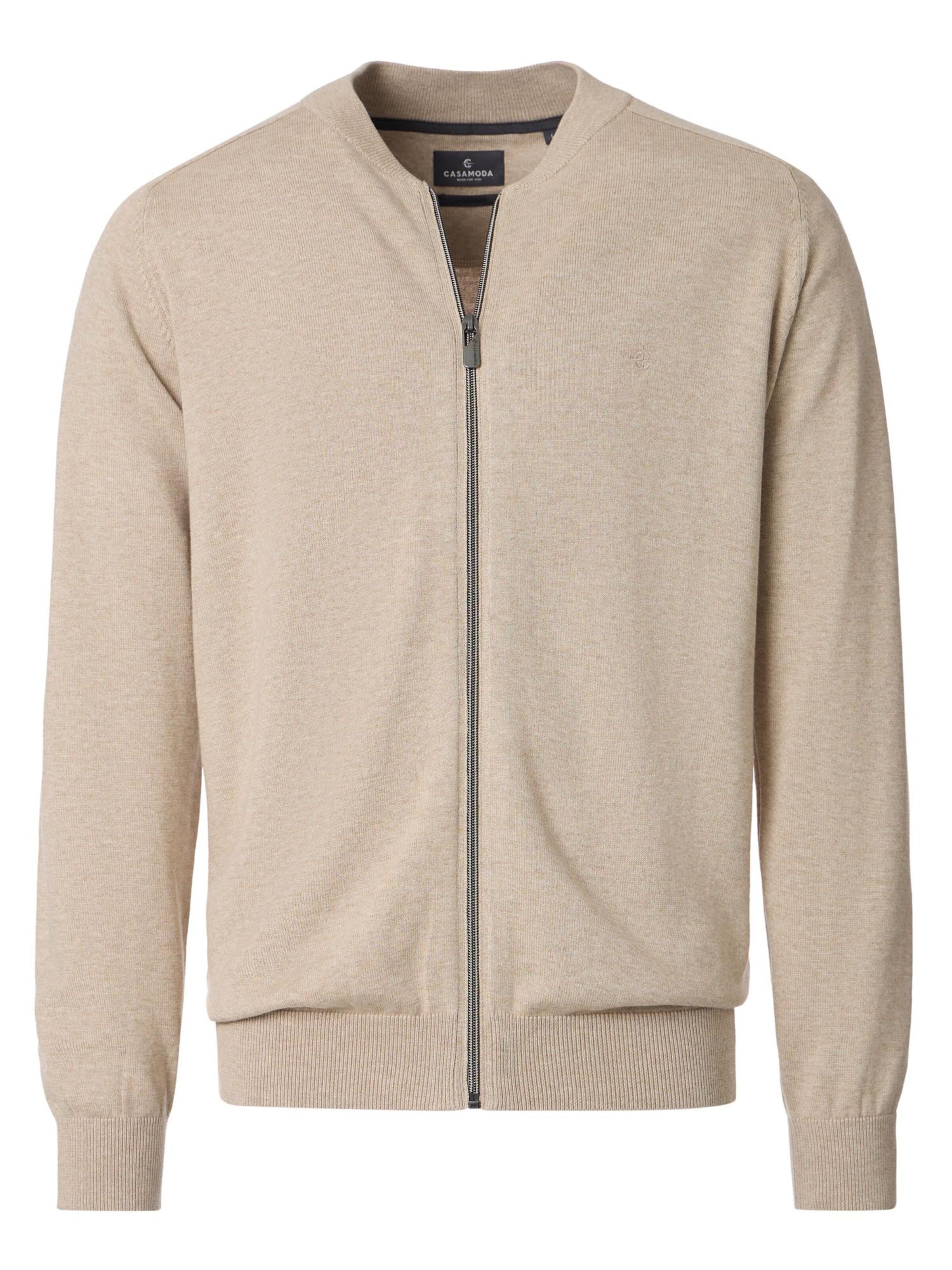 CASAMODA Knit cardigan 'Basic' in Beige: front