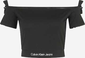 Regular Tricou de la Calvin Klein Jeans pe negru: față
