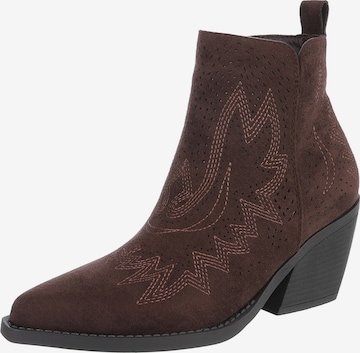 Ital-Design Cowboy Boots in Brown: front