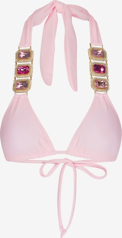 Moda Minx Triangle Bikini Top 'Boujee' in Pink: front