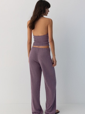 Pull&Bear Široký strih Nohavice - Fialová