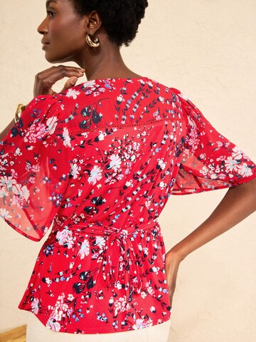 Chemisier love & roses en rouge