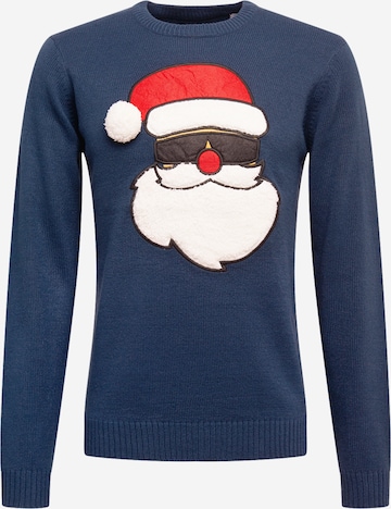 Only & Sons Pullover 'XMAS' in Blau: front