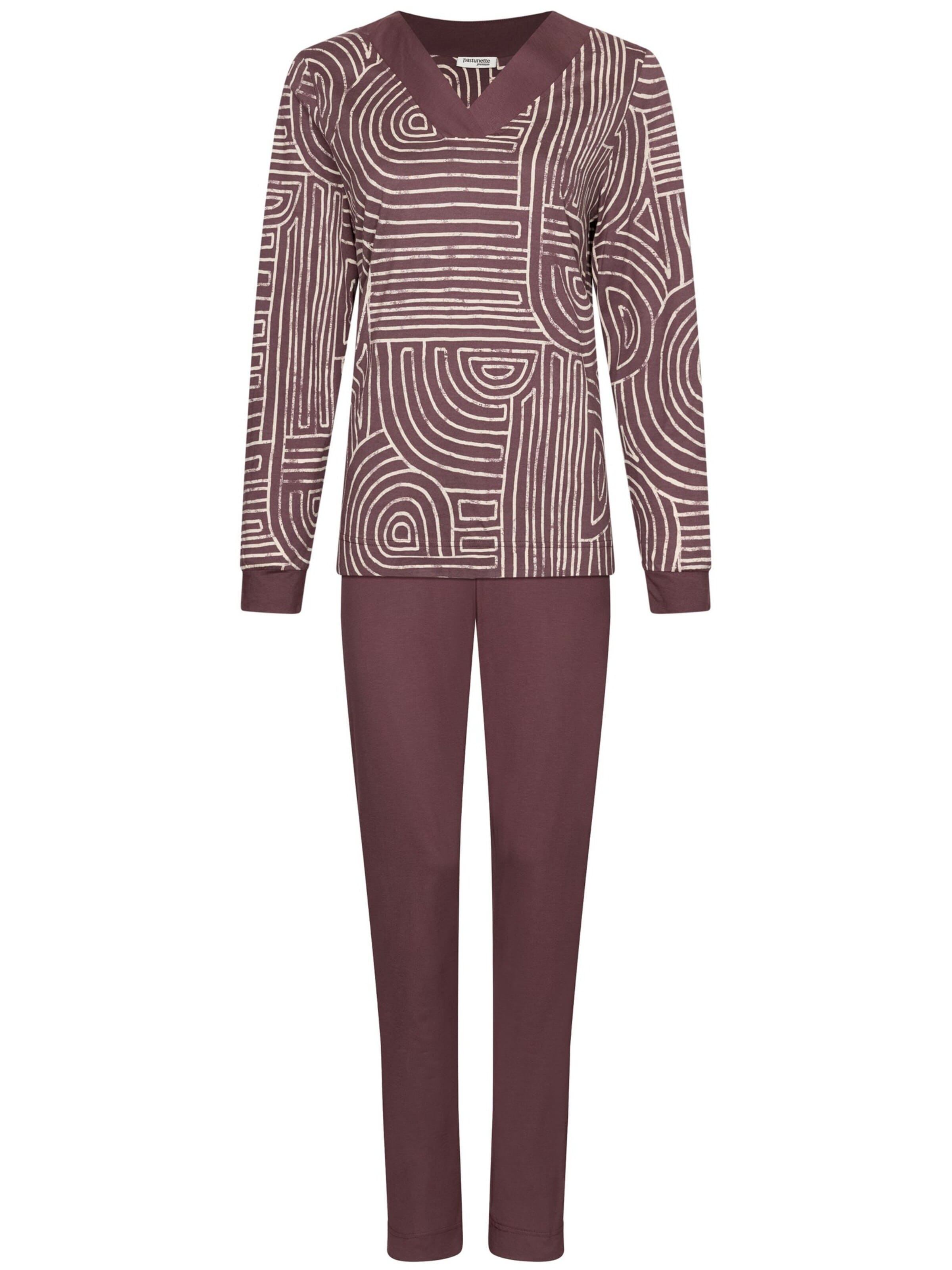 Pastunette Pyjama 'Premium - Lunar Lines'‌‌‌‌‌‌‌ in Lila