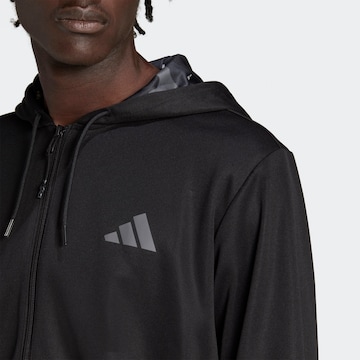 ADIDAS PERFORMANCE Athletic Zip-Up Hoodie 'Train Essentials Seasonal ' in Black