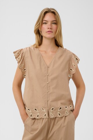 SOAKED IN LUXURY Blouse 'SLAmara' in Beige: voorkant