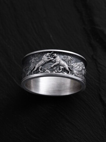 REYTEL Ring 'FIGHT OF THE TIGER' in Zilver