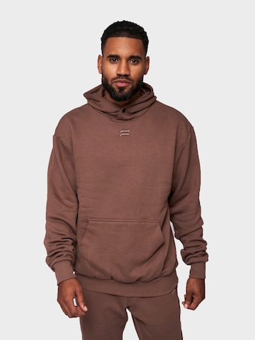 Pull-over 'Essential Oversized Hoodie' Fortex Fitness en marron : devant