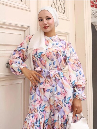 Abito Bigdart di colore blu / rosa / rosa pastello / bianco, Visualizzazione prodotti