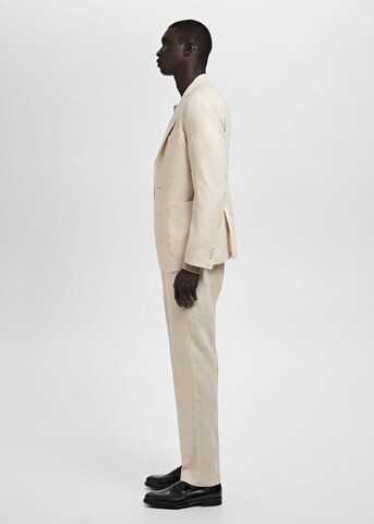 MANGO MAN Regular Pleated Pants 'Salerno' in Beige